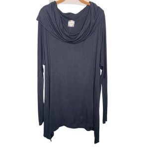 Nymphe Gray Cowl Neck Shark Hem Tunic